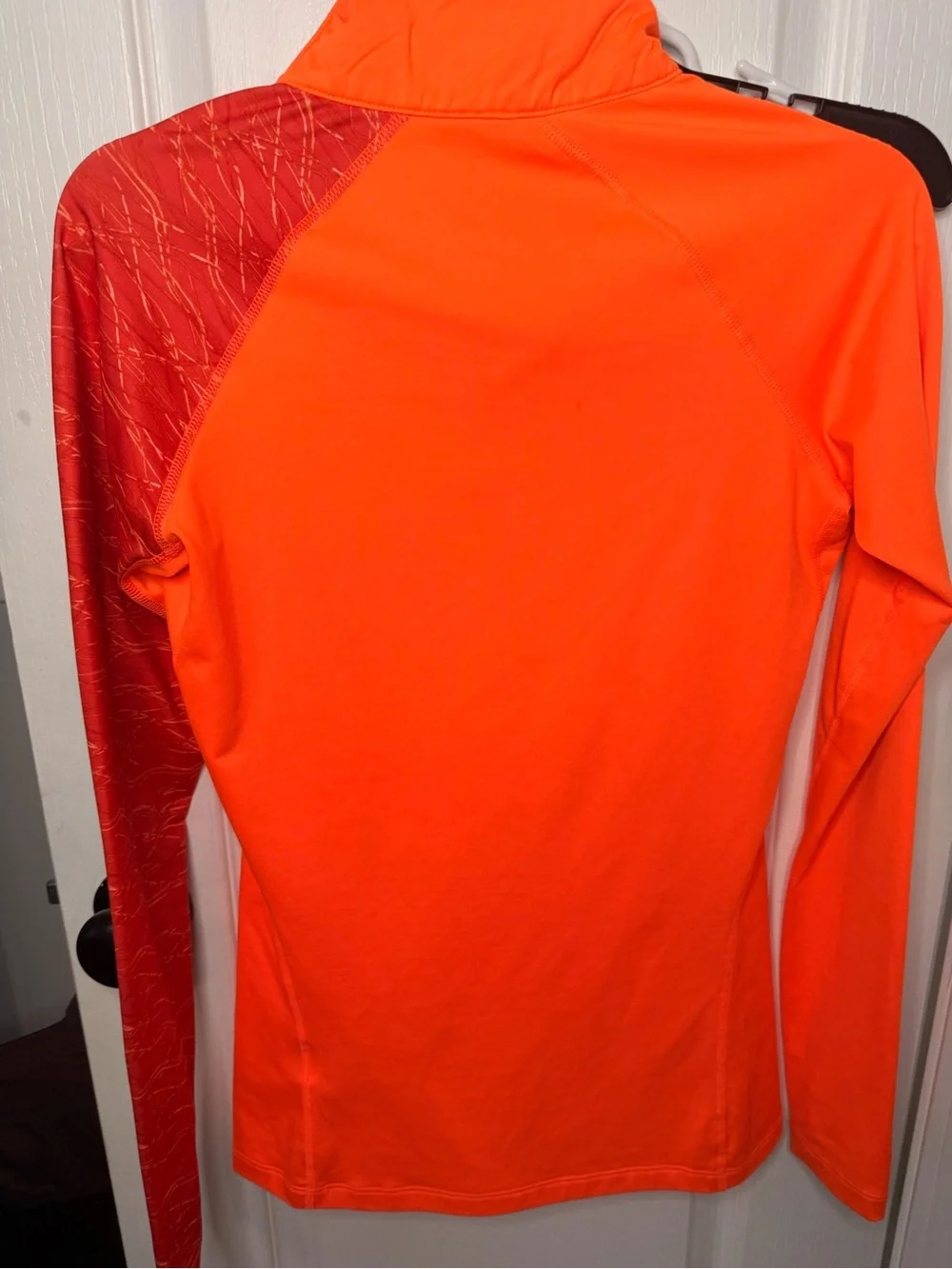 Nike Women’s Long-Sleeve Quarter-Zip Performance pullover- Neon Orange